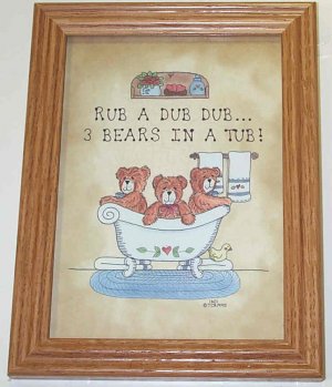 Decorative Framed Art with Bears