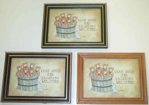 Decorative Framed Art with Bears