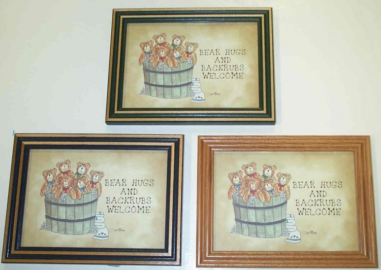 Decorative Framed Art with Bears - Click Image to Close