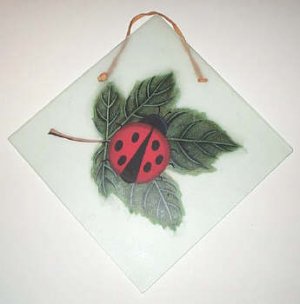 Glass Ladybug Plaque