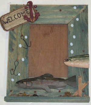 Nautical Fishing photo frame with welcome