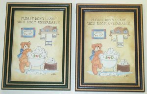 Decorative Framed Art with Bears