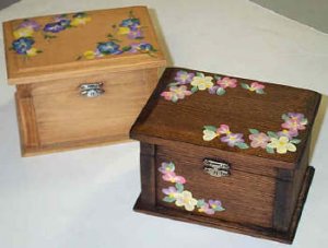 Wood handpainted jewelry box