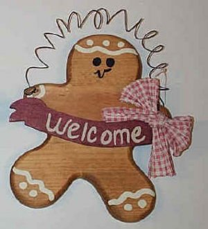 Gingerbread welcome plaque