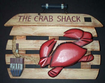 Crab and Fishing Creel - Click Image to Close