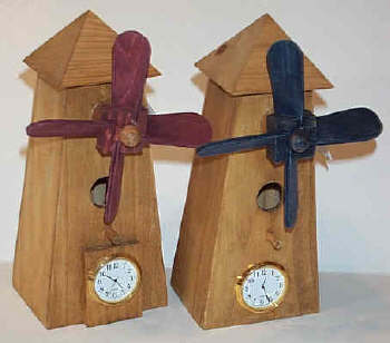 Windmill Birdhouse Clock - Click Image to Close