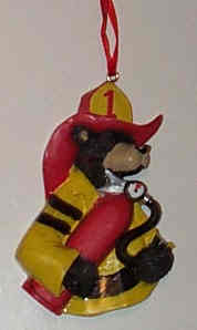 Resin Firefighter Ornament - Click Image to Close