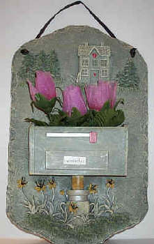Flower Mailbox Resin Plaque