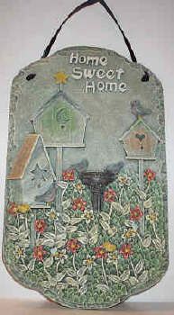 Birdhouse Plaque with Birdbath - Click Image to Close