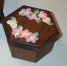 Wood handpainted jewelry box - Click Image to Close