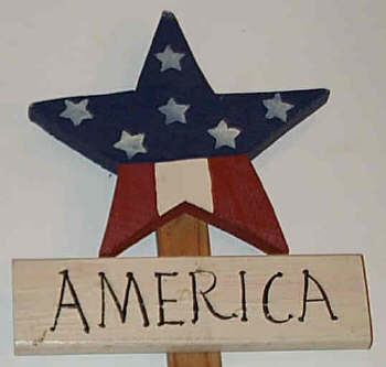 Handcrafted Yard Stake - Star - America - Click Image to Close