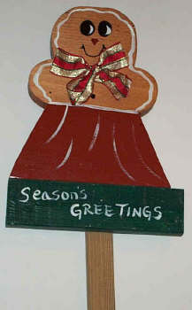 Handcrafted Yard Stake - Gingerbread lady