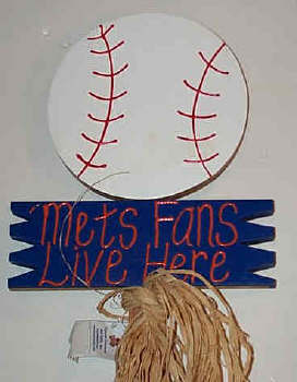 NY Mets baseball yard stake - Click Image to Close