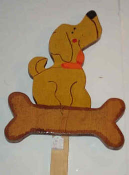 Handcrafted wood Dog yard stake - Click Image to Close