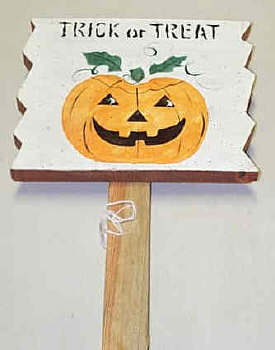 Pumpkin sign stake