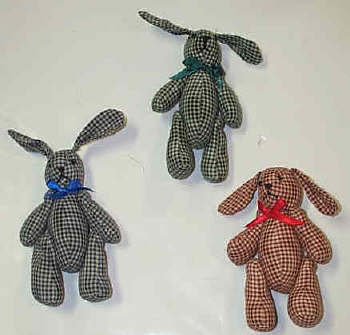 Gingham plush rabbits/bun