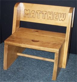 Child Bench with Routed Name - Click Image to Close